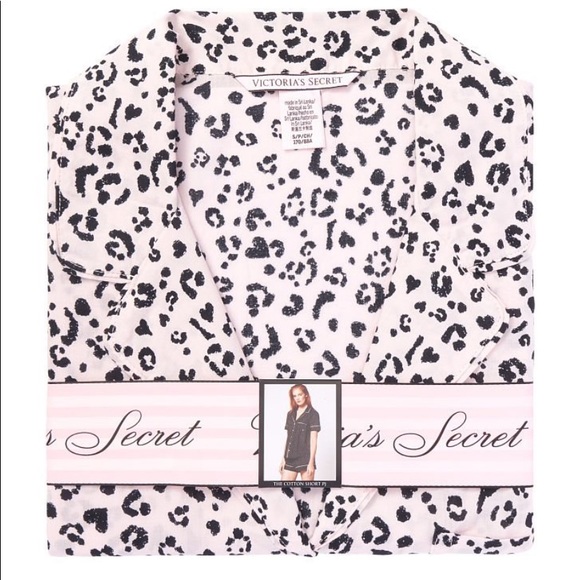NWT Victoria’s Secret Pink Cheetah Cotton Short Pajamas Set - Picture 5 of 5
